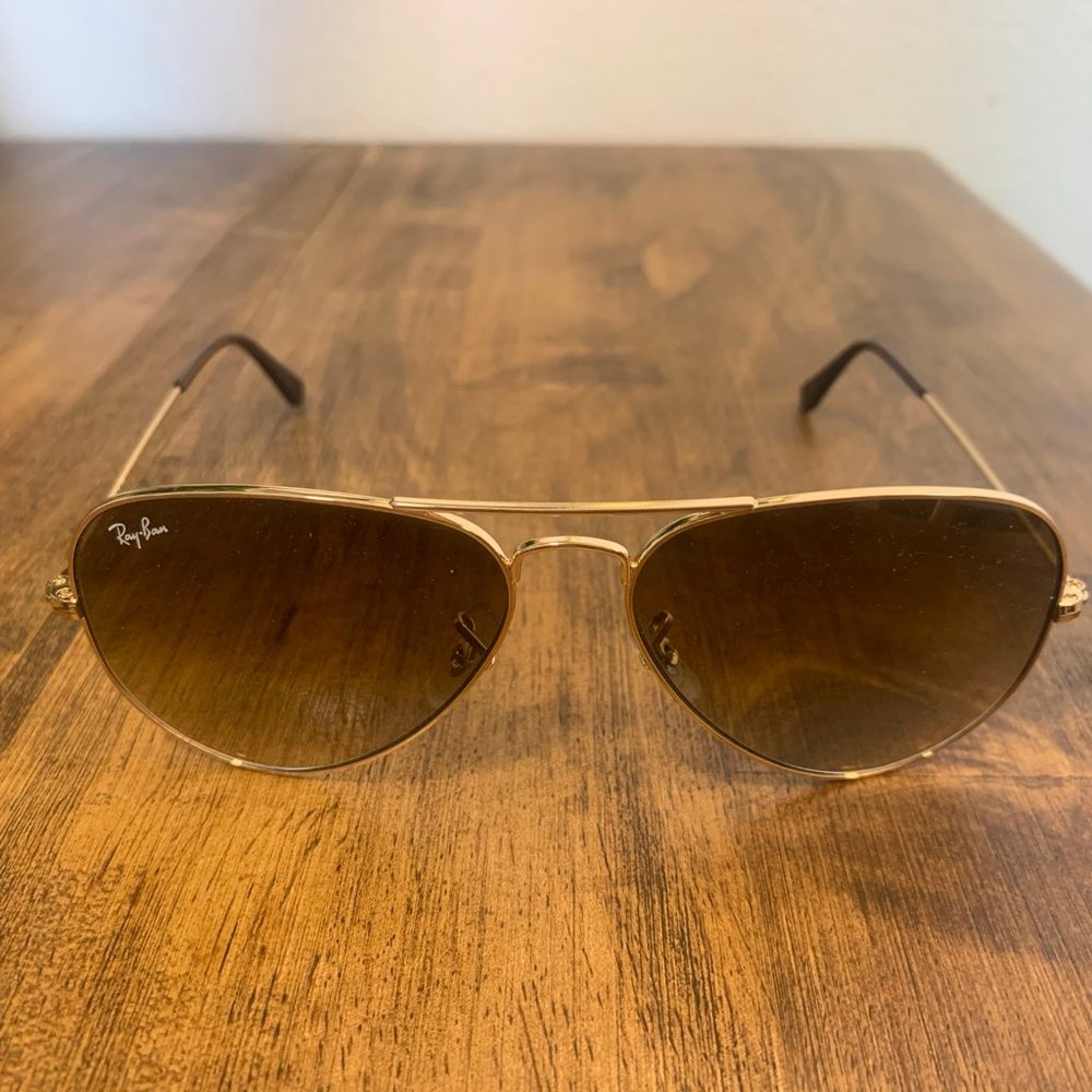 RAY BAN AVIATOR Sunglasses RB3025 Brown Gradient
